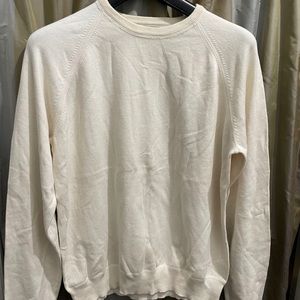 NWOT Banana Republic Cream Supima Cotton Crewneck Sweater size Large (L).